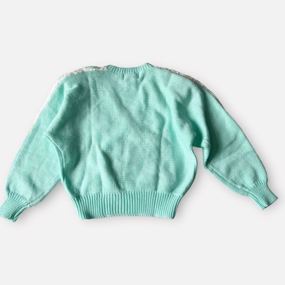 80s Jaclyn Smith Mint Green Beaded Sweater Pastel Pearls Grannycore Barbiecore M - Picture 13 of 15